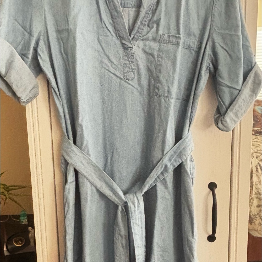 New York & Company Denim Long Sleeve Dress